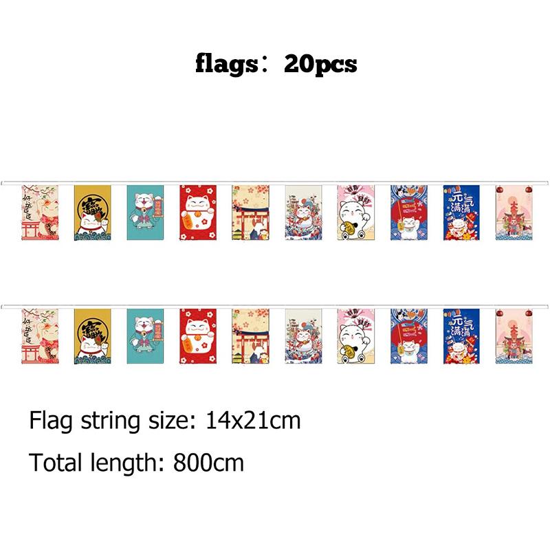Hanging String Flags Japanese Style Sushi Restaurant Bunting Banners Izakaya Food Theme Restaurant Tea House Decoration