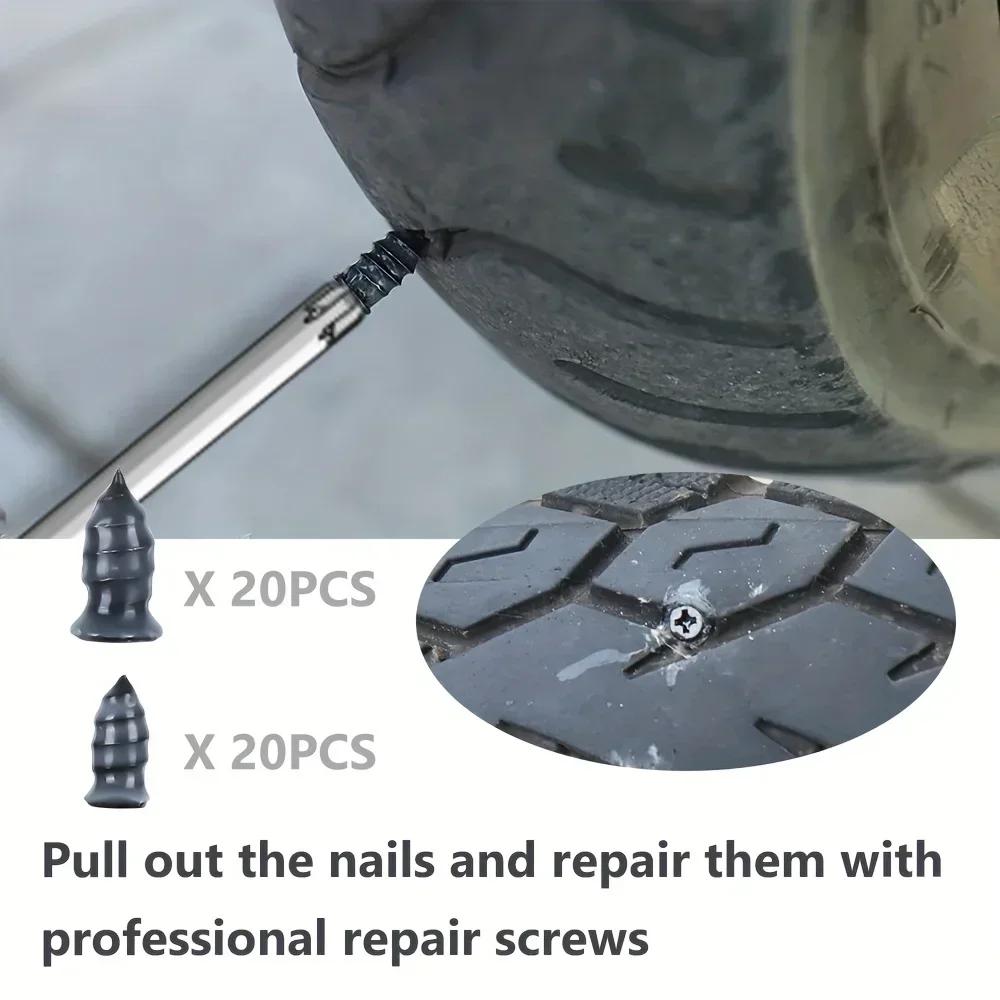 10-100pcs Vacuum Tyre Repair Nail Tire Puncture Screws Motorcycle Fitting Set Tubeless Wheel Repairs Punctures Kit Patches