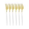 6 шт., набор чайных вилок из нержавеющей стали, небольшой набор фруктовых вилок, золотая десертная вилка для торта, закусок, Золотая вилка для салата, набор столовой посуды
