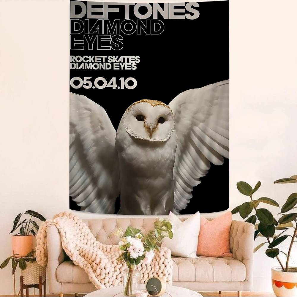 DDeftones Band Anime Tapestry Hanging Tarot Hippie Wall Rugs Dorm Home Decor