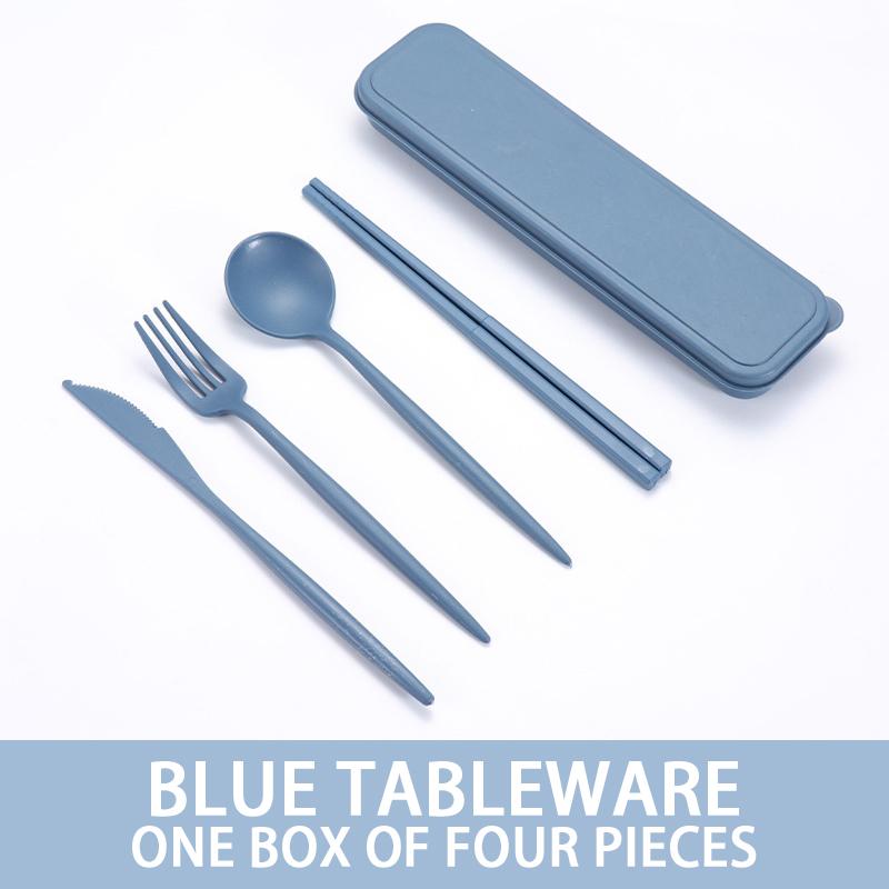 Портативные пластиковые столовые приборы с футляром, набор многоразовой посуды для пикников, путешествий, празднования праздников, пикников, путешествий и повседневного использования