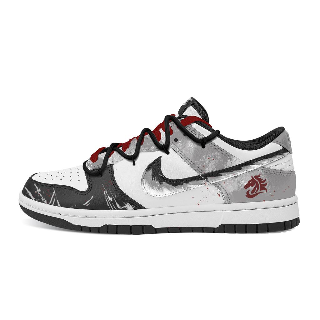 Nike Кроссовки Dunk Brocade Saddle Reflecting Snow, Коробка для сердца, Износостойкие, Низкие, Для скейтборда, Унисекс, Черный Серый HF5441-100(Команда773--)