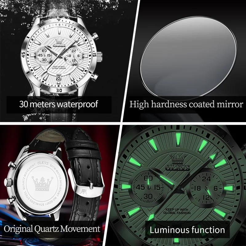 Fashion Trend High Beauty Men's Chronograph Multi Functional Quartz Watch Business Calendar Watch