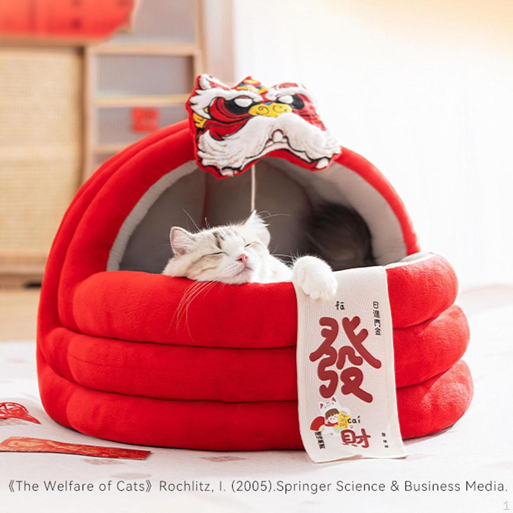 Cat Bed Sleeping Year Decoration Cute Sturdy Portable Kitten Warm Nest Small Pet Supplies