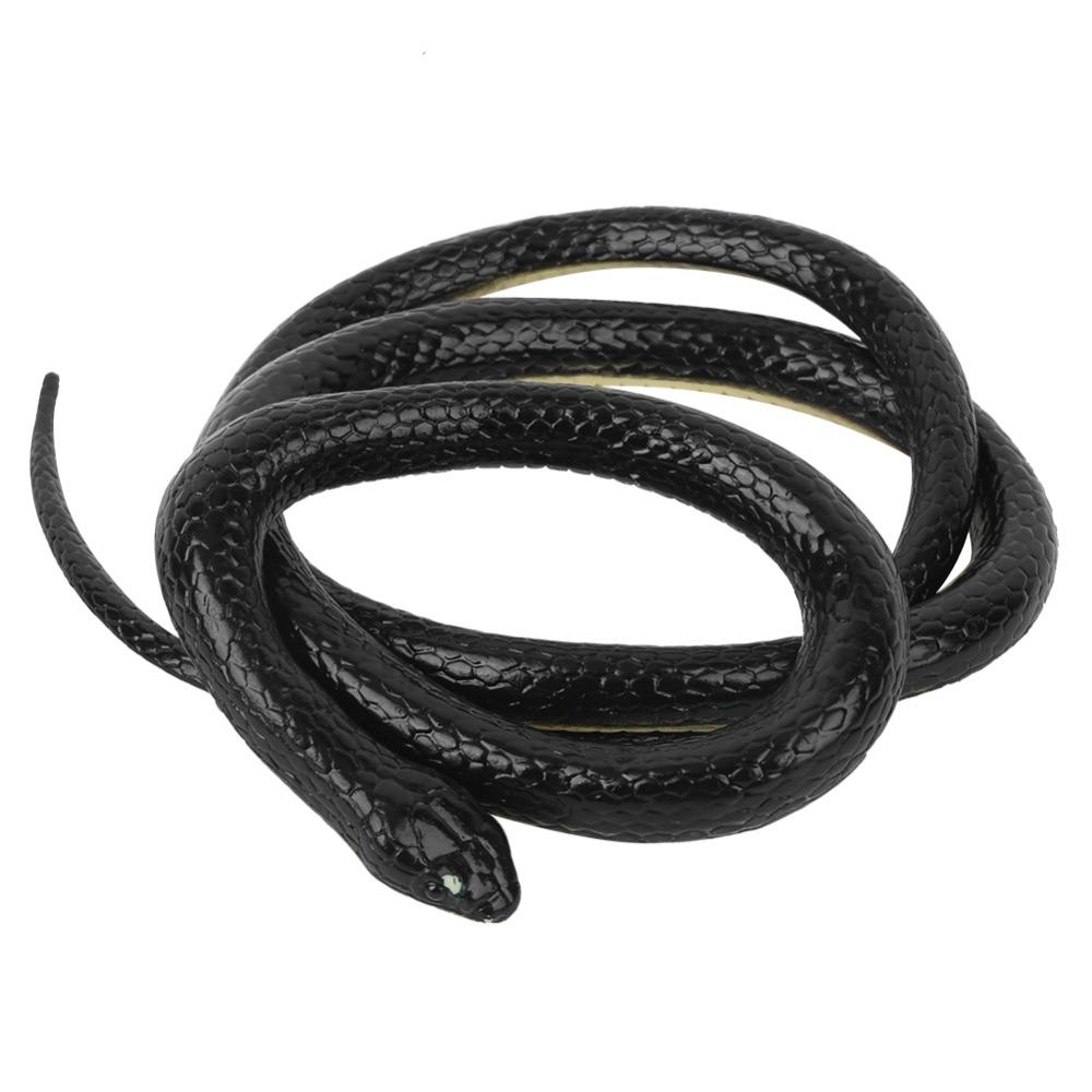 Black color Simulation Snake Rubber material Halloween Prop Fake Snake Scene decoration