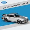 ВЕЛЛИ 1:24 1974 Porsche 911 Turbo 3.0 Спортивный автомобиль из сплава Модель Литая металлическая игрушечная машина Модель автомобиля Симуляция Коллекция Подарок для детей