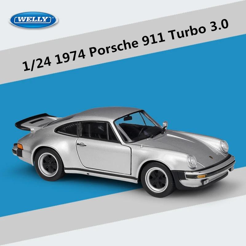 ВЕЛЛИ 1:24 1974 Porsche 911 Turbo 3.0 Спортивный автомобиль из сплава Модель Литая металлическая игрушечная машина Модель автомобиля Симуляция Коллекция Подарок для детей