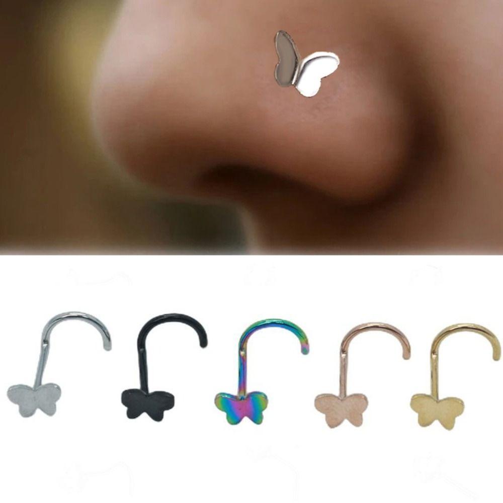 Helix Butterfly Multicolor Nose Rings Metal Personalities Wedding