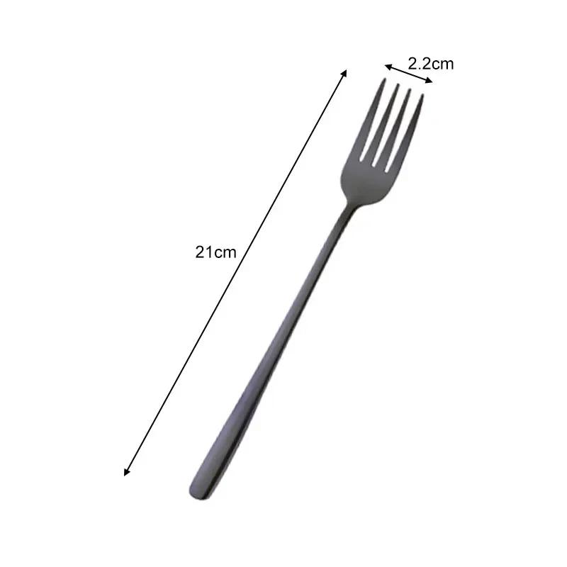 8 Colors Stainless Steel Long Handle Dinner Fork Korean Rainbow Fork Hotel Restaurant Party Supplies Dinnerware Steak Gold Fork