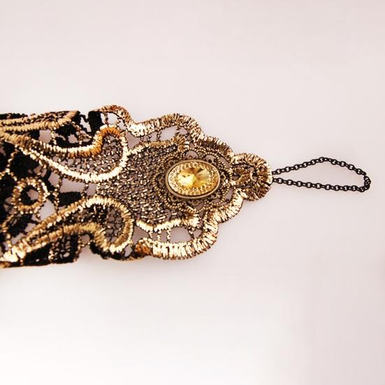 1 шт. женские перчатки для косплея с ажурным кружевным цветочным узором, регулируемые на шнуровке