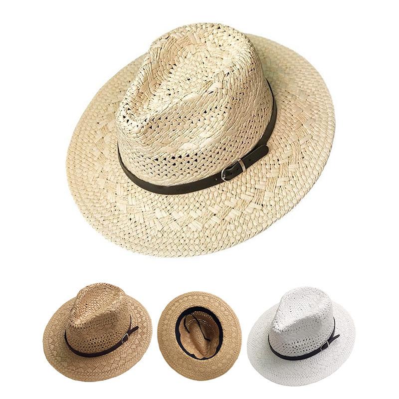 Panama straw hat children hollow breathable seaside vacation beach hat big brim show face little British jazz top hat