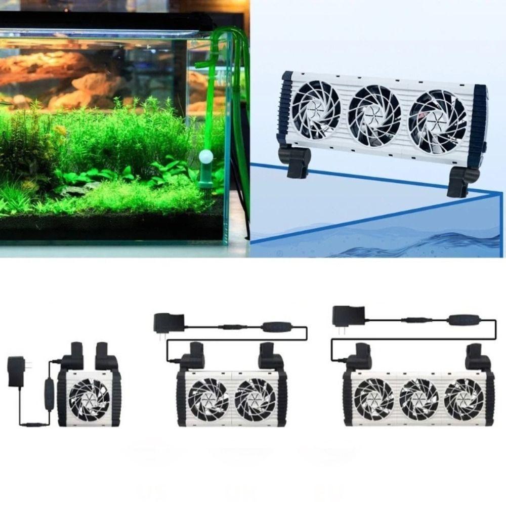 1/2/3/4/5Heads Aquarium Chiller Hangable Aquarium Air Cooling Device Fish Tank Cooling Fan Home