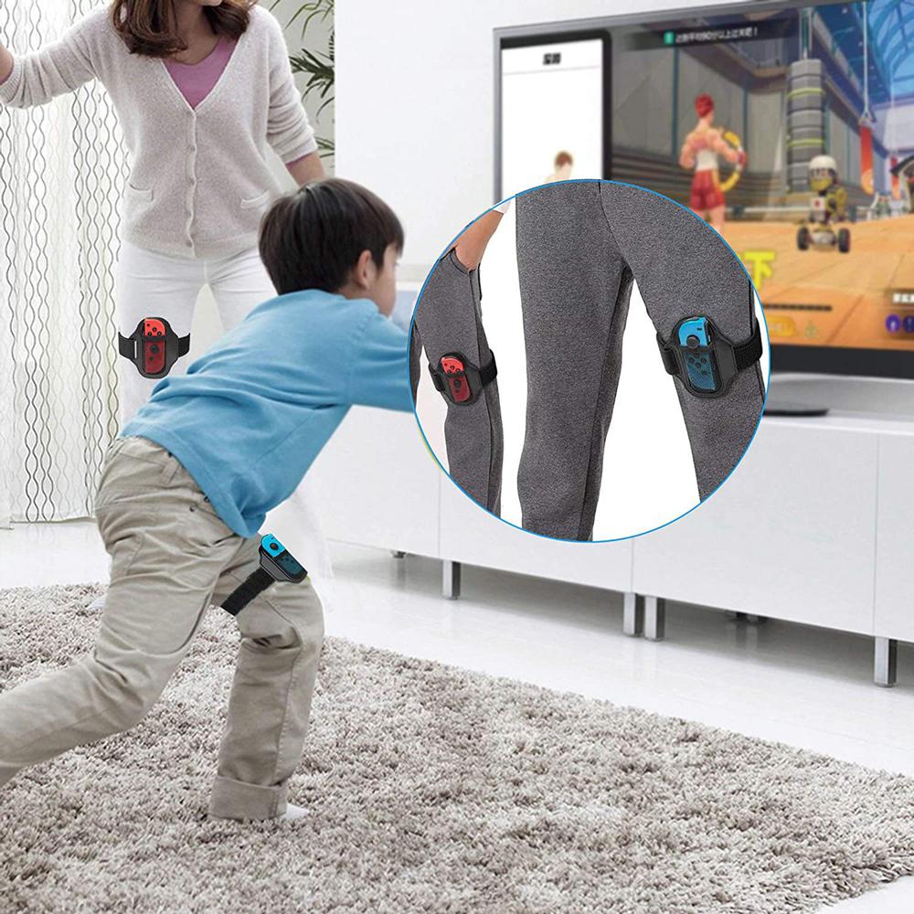 4шт ремень на ногу для Switch Sports Play Soccer, для JoyCons Switch OLED модель контроллера игровые аксессуары, регулируемый эластичный ремешок
