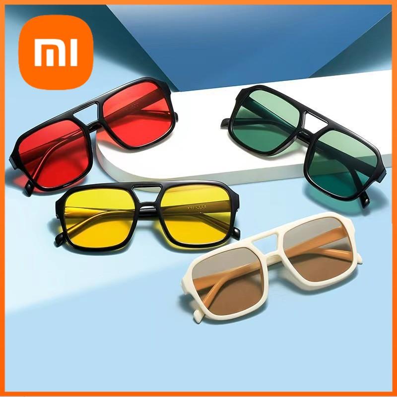 Xiaomi Adult Style, Sunglasses, Square Double New Beam Personalized Korean Version, Trendy Sunglasses, High-End, UV Resistant