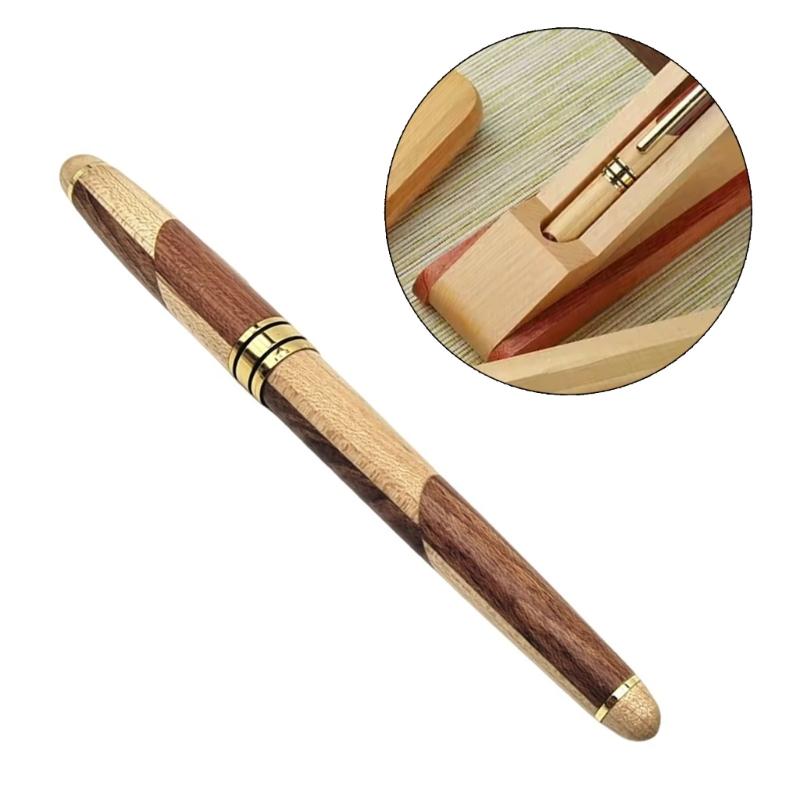 Wood Gel Pen Aesthetic Neutral Pen Black Ink Pen Writing Pen Gift Pen Journaling Pen for Student Teacher