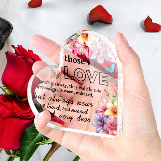 Прозрачный акриловый сердечный орнамент, настольный декор, напечатанный прозрачный акриловый блок, отдельно стоящее сердце