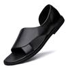 Fashion Trend Men Genuine Leather Sandals Summer Breathable Leather Casual Sandals Fashion Flats Lightweight Sandals Business Shoes