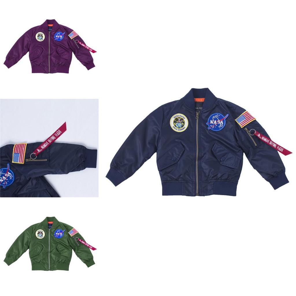 Высококачественная детская куртка-бомбер NASA с классическим дизайном пилота Ma1.