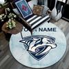 Custom Name,Nashville Predators pattern round rug,Carpet Rug for Living Room Bedroom Playroom ,Non-slip Floor Mat,Holiday Gifts and Birthday Gifts.