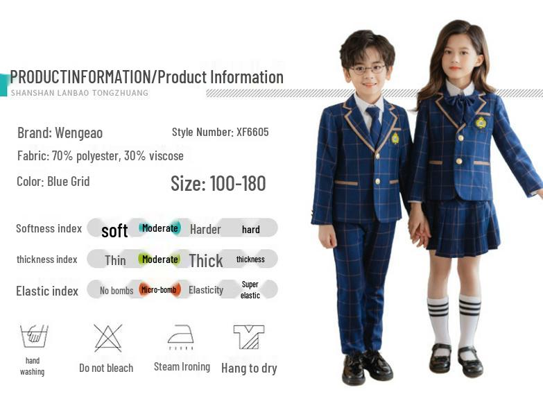 Клетчатый комплект школьной формы в британском стиле для девочек для детского сада и начальной школы