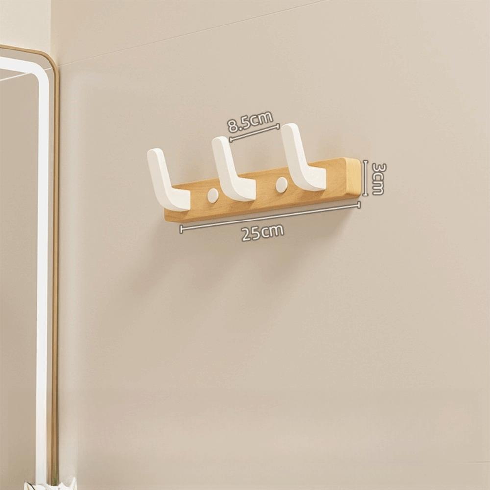 Entrance Hanging Walnut Wood Clothes Hook Without Punching Hats Organizer Fitting Room