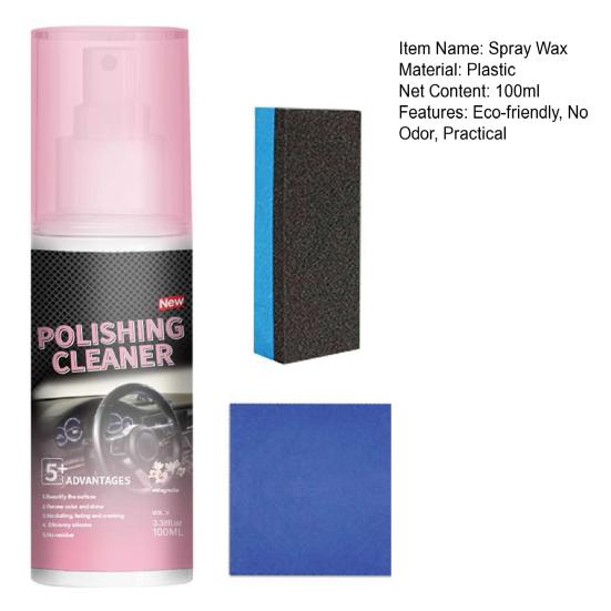 Защитный спрей для салона автомобиля, пятновыводитель с губкой, безопасный ингредиент, легкое применение, полирующий очиститель, набор спреев-восков