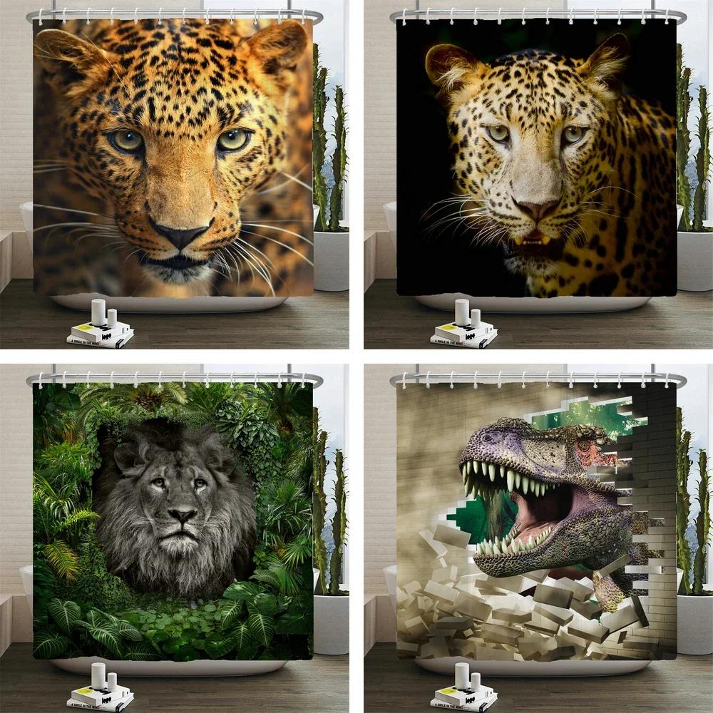 Wildlife Safari Shower Curtain: Bold, Nature-Inspired Bathroom Decor for Dramatic, Adventurous Ambiance and Exotic Charm