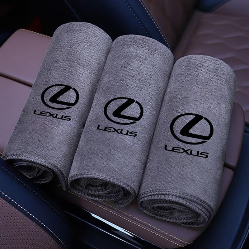 Suede Microfiber Towel Car Logo Wash Cleaning Rag Cloth For Lexus ES RX NX LS UX LM LX GX LC RZ IS CT GS RC HS SC TX LBX F SPORT