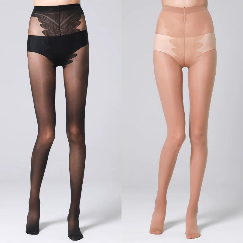 SIMPLEJEWEL Crotch Reinforced Stockings Semi Sheer Top Durability Tights Rip Resistant Strong Pantyhose for Women Medias Mujer