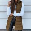 Women'S Puffer Vest Casual Zip Up Quilted Padded Vest Hooded