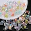 50pcs 10x16mm Acrylic Heart Bow Beads Mixed Color Loose Beads For DIY Jewelry Making Bracelets Necklace Key Phone Chain