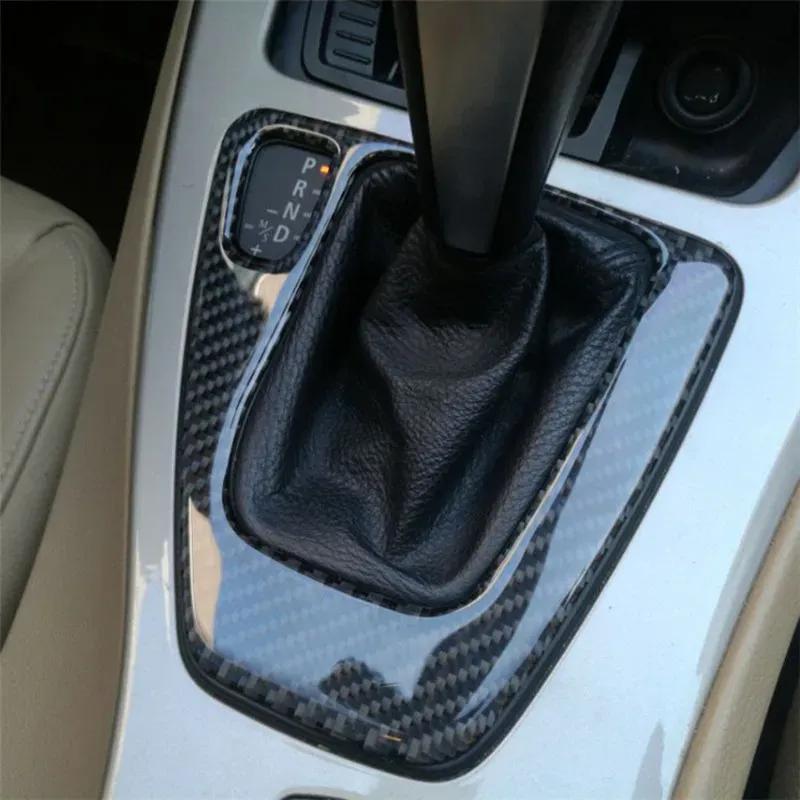 For Bmw E90 E92 Interior Trim Carbon Fiber Gear Shift Control Panel Cover Sticker LHD RHD Car Styling 3 Series Auto Accessories