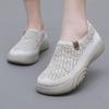 2025 Spring and Autumn New Cloth Shoes Women's Single Shoes Fly-woven Breathable and Comfortable Mother Shoes Soft-soled Non-slip Walking Shoes