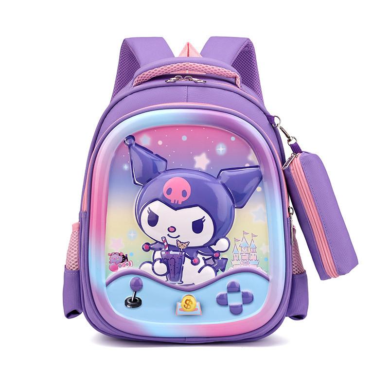 Elsa Hello Kitty Sofia Kuromi Backpack With Colorful Patterns And Air Cushion Straps For School Use