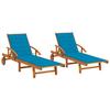 VidaXL Sun Loungers 2 Pcs with Cushions Solid Acacia Wood