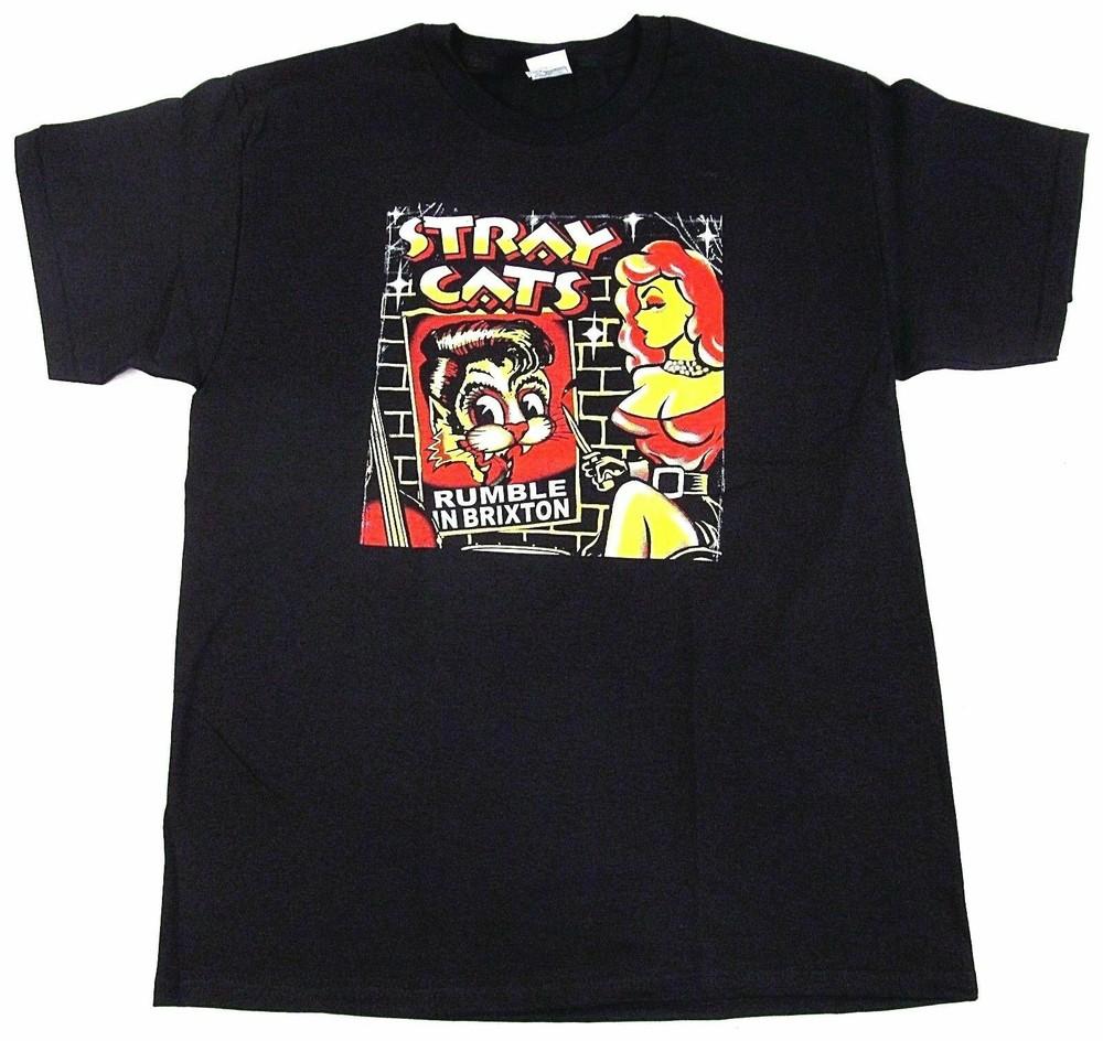 STRAY CATS T-shirt Brian Setzer Rockabilly Rumble In Brixton Adult Men's Tee New Unisex T-Shirt