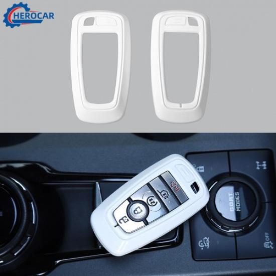 White Key Fob Cover Case Shell Protector For Ford F150 2018+ /Bronco +