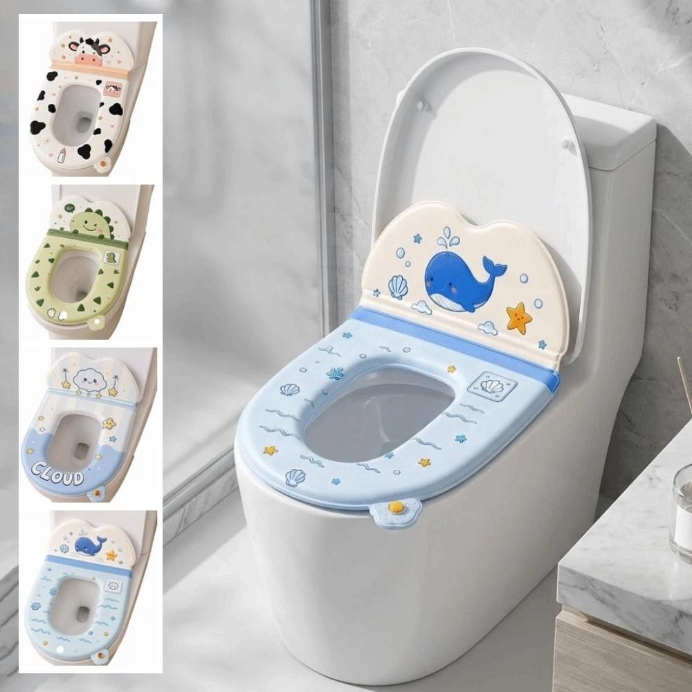 with backrest Toilet Seat Protector Cartoon Toilet Seat Cushion Toilet Seat Mat Bathroom