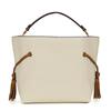 Used Shoulder Bag CA164 Leather White Brown 2WAY