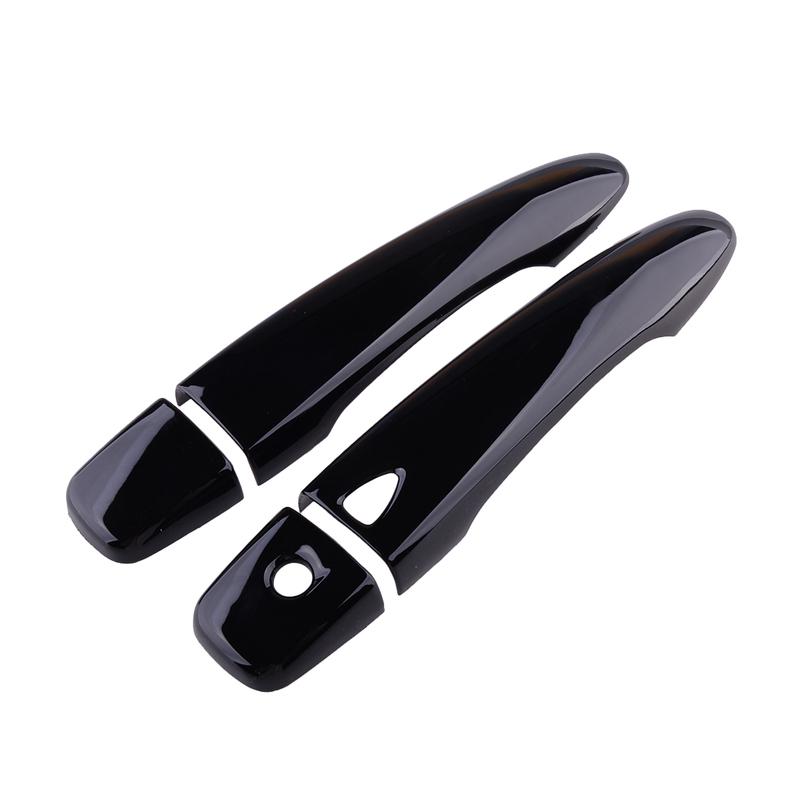 8pcs/Set Exterior Smart Door Handle Covers Trim Decor Black ABS Fit for Nissan Versa TIIDA X-Trail Maxima Rogue Kicks Qashqai