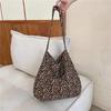 Modern Leopard Print Messenger Bag Single Shoulder Canvas Bag for Female Student Diagonal Large Capacity Straddle Bag CLE
