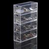 4Pcs Eyeglass Case Storage Organizer Large Capacity Dustproof Transparent Stackable Sunglass Glasses Storage Box with Lid