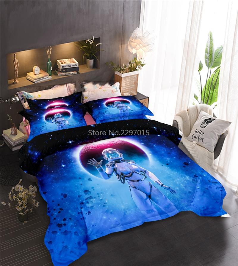 Universe Astronaut Printed Bedding Set 3d Duvet Cover Pillowcase 2/3pcs Twin Full Queen King Size Bedclothes Home Textile Gifts