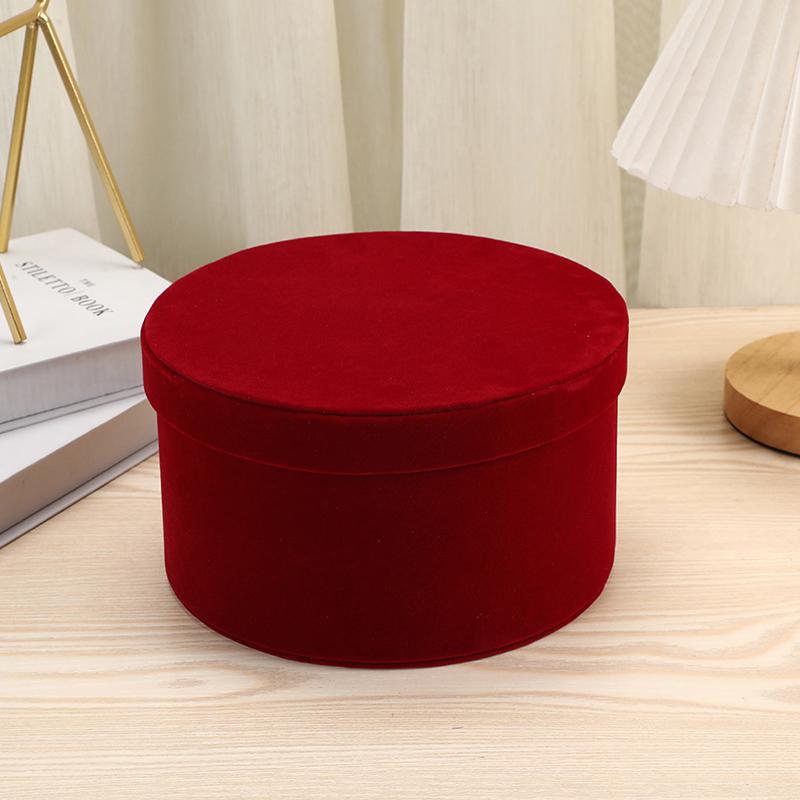 1 шт. круглая бархатная цветочная коробка для свадьбы, декоративная коробка, подарочная вечеринка, декоративная коробка, цветочный магазин, круглое ведро для объятий, многоцветное