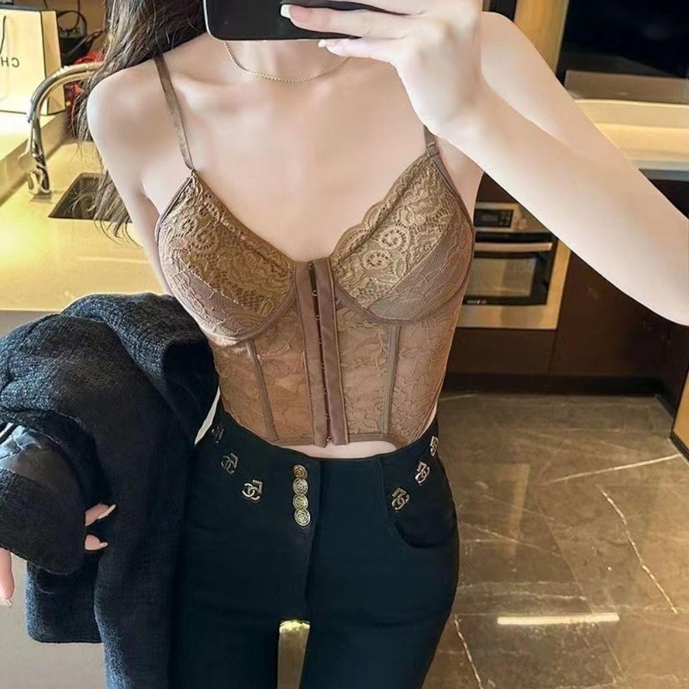 Push Up Sexy Lace Corset Top Slim Fit Hollow Suspender Vest Tank Vest Top Spring&Summer