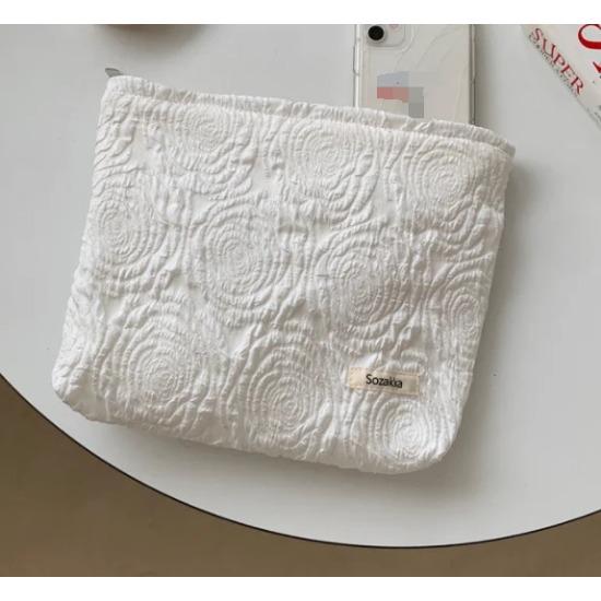 Вельветовая косметичка с вышивкой, клатч, большие сумки-органайзеры для макияжа, корейская косметичка, женская милая косметичка для туалетных принадлежностей, косметичка