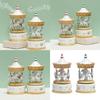 Wooden Carousel Music Box Windup Horse Merry Go Round Classical Melody Christmas Decoration Gift Desk Display