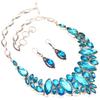 Размер Hugh Facited Swiss Blue Quartz Handmade Jewelry Ожерелье Серьги 16-18''