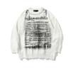 Свитер с принтом букв Diablo Rip для мужчин Ins High Street Trendy Brand Loose Crewneck Pullover