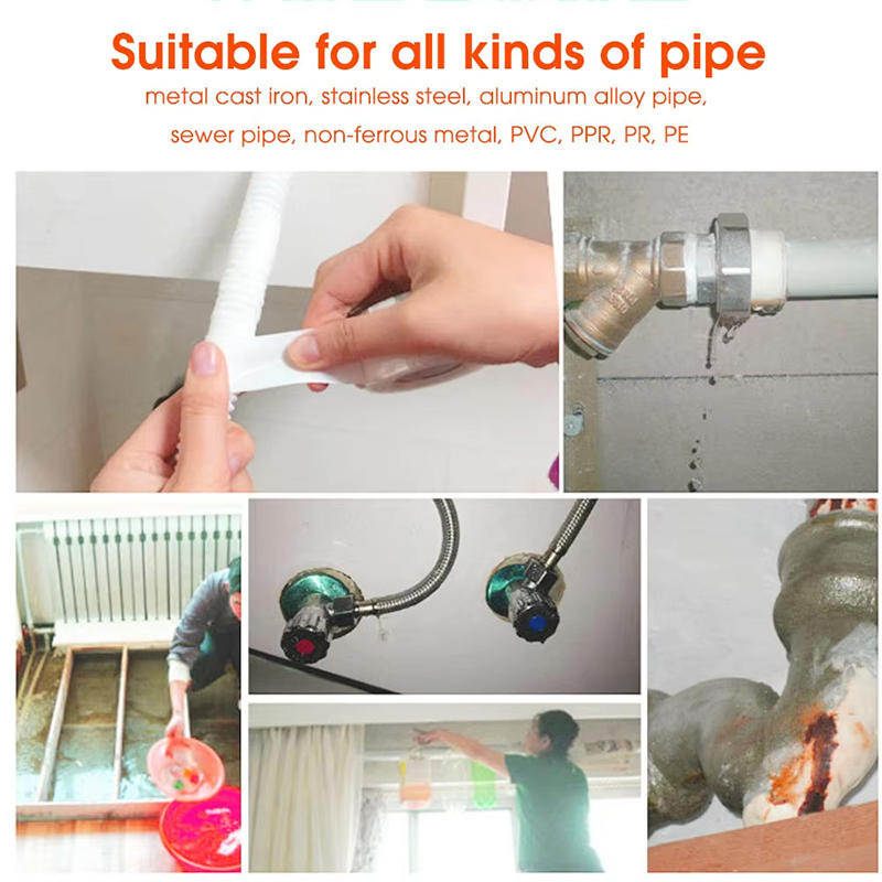 Лента для ремонта протечек водопроводных труб Самоклеящаяся Прочная Водонепроницаемая Лента для Обмотки и Ремонта Протечек Водопроводных Труб Силиконовая Резина Лента для Остановки Протечек